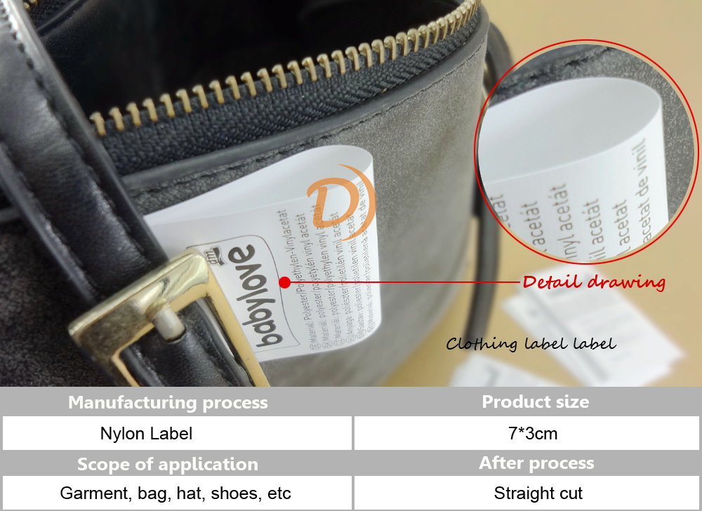 Customized backpack washing label