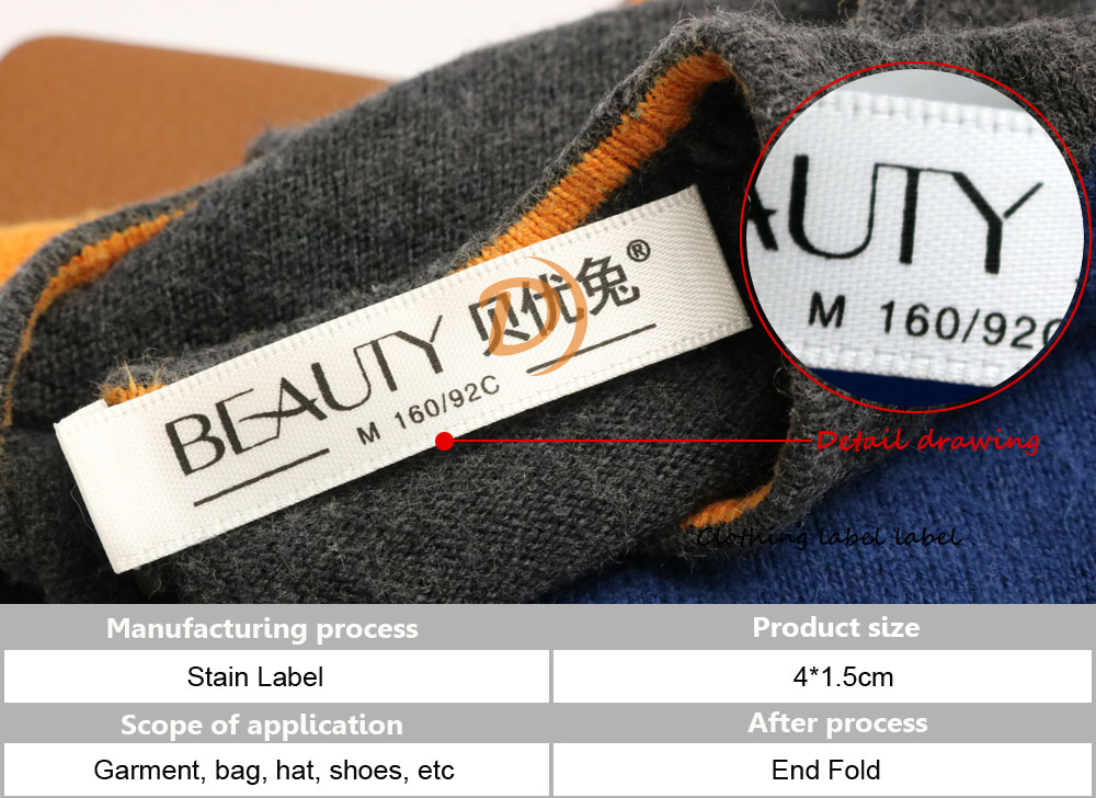 Heat-resistant washing labels for clothing care