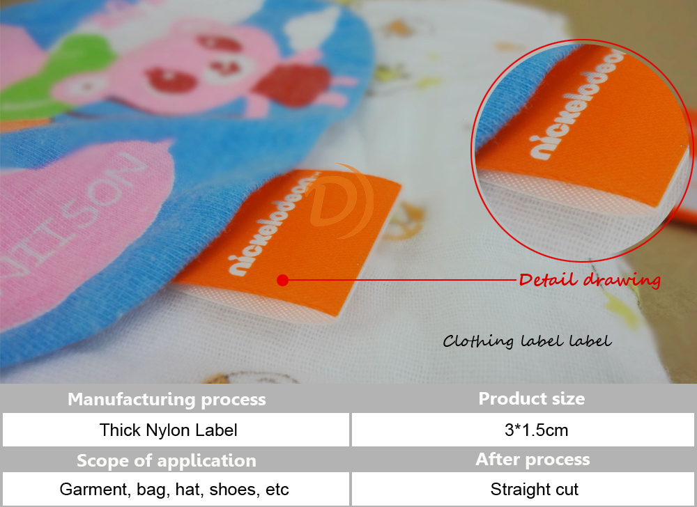 Colored ribbon washing label