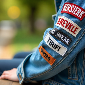 custom distressed denim badges