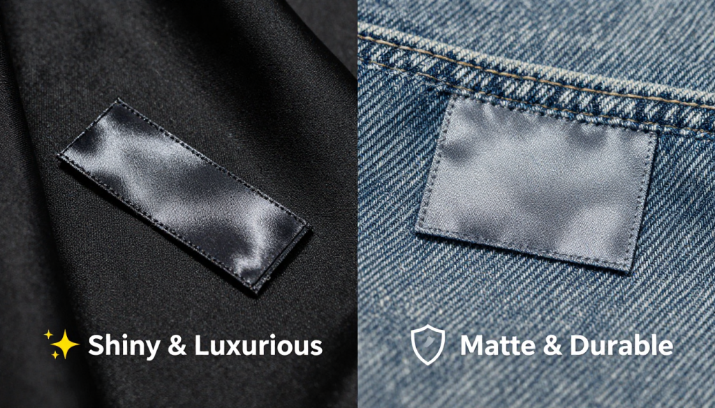 satin woven labels, damask woven labels