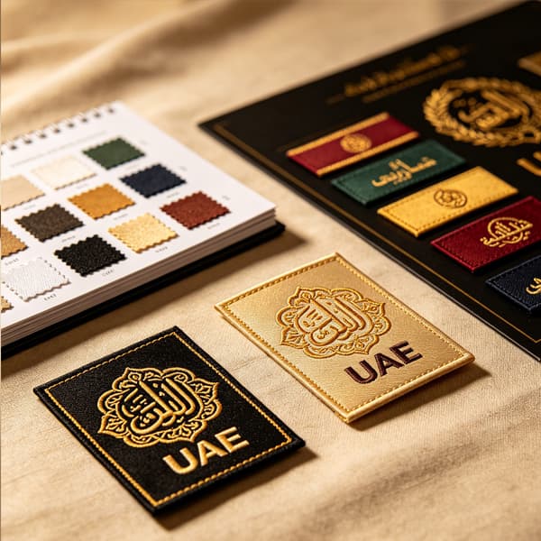 UAE‑compliant printed washing label with regional care symbols for abayas