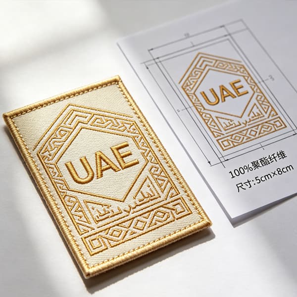Soft satin woven care label detail for UAE baby wear and intimate fashion