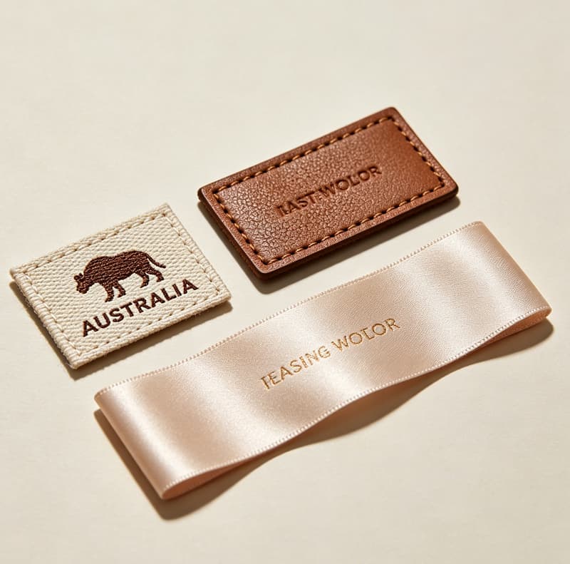 premium texture background for woven label quotation and sample delivery to Australian clients