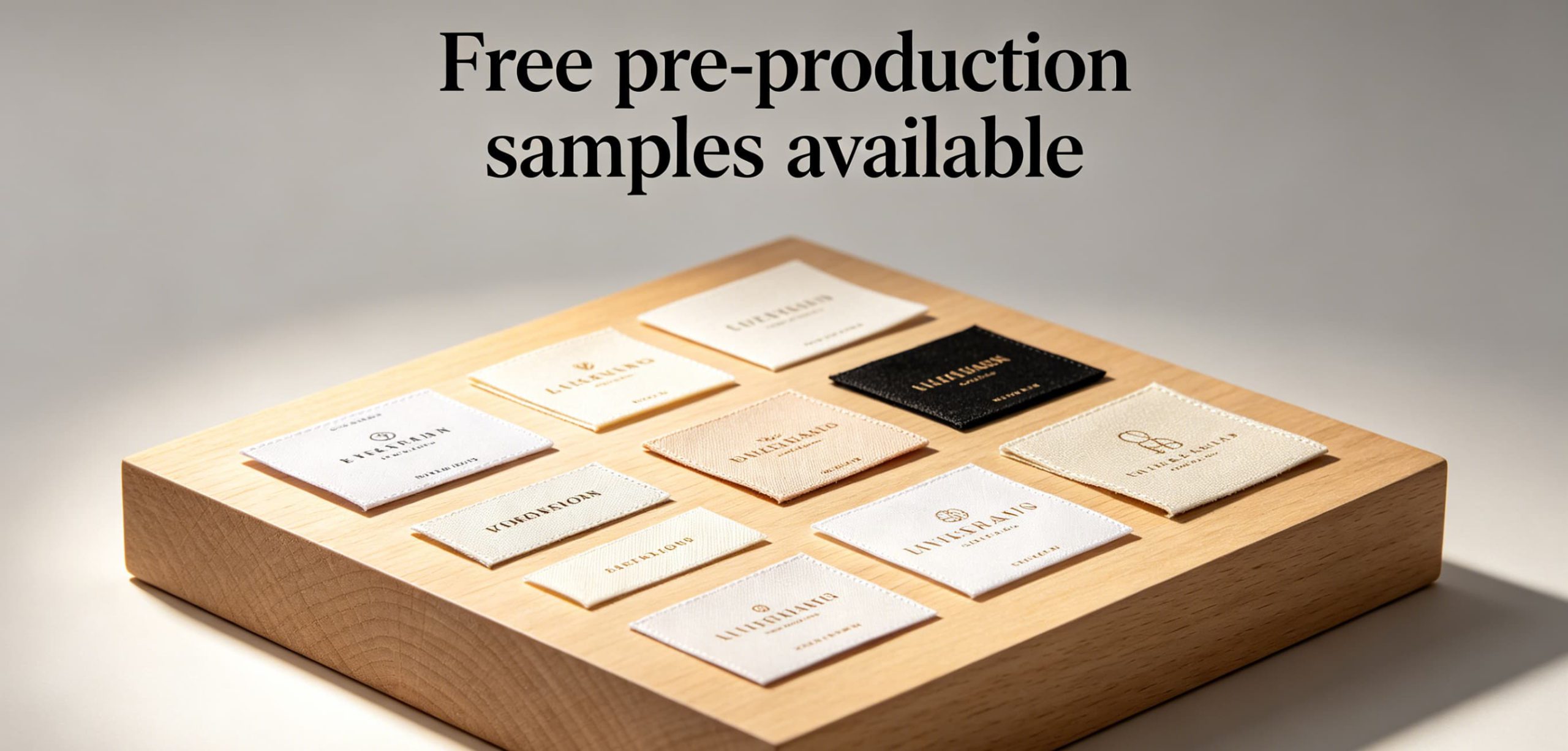 Professional woven label factory background, highlighting direct supply, free samples, fast shipping to Saudi Arabia and fade‑resistant textile materials for abaya brands