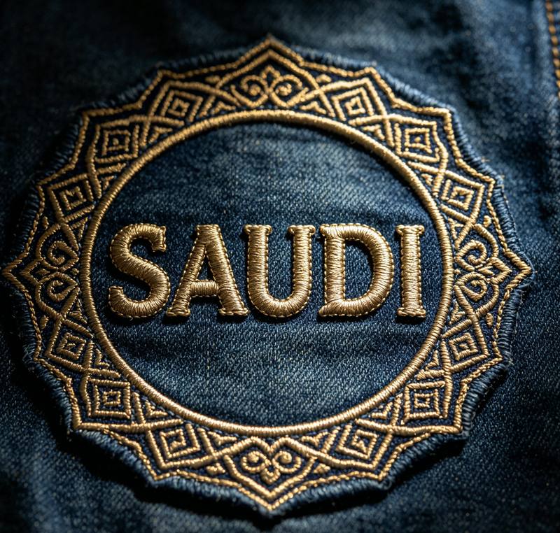 Durable sew‑on iron‑on woven patch for Saudi Arabia fashion accessories and streetwear