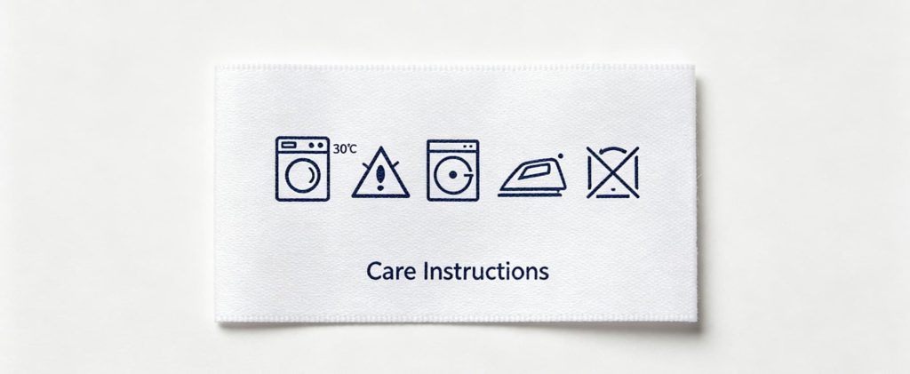Labels on bedding and towel products