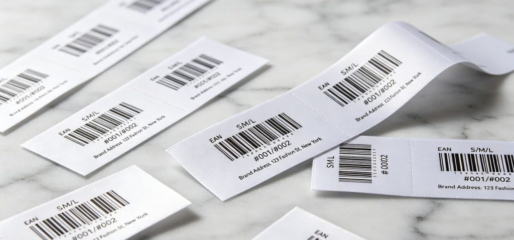 English & Arabic dual print nylon care labels comply with GCC, Australia, Sweden import labeling regulations